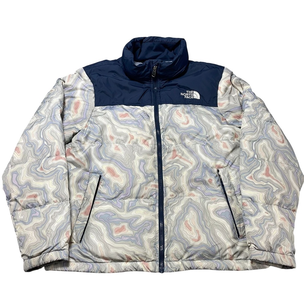 The North Face Puffer Jacket Girls XL 18 Multicolor 700 Down‎ Insulated Full Zip
